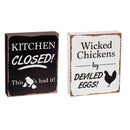 Wooden Plock, 2 ASST, Chickens,3wp167