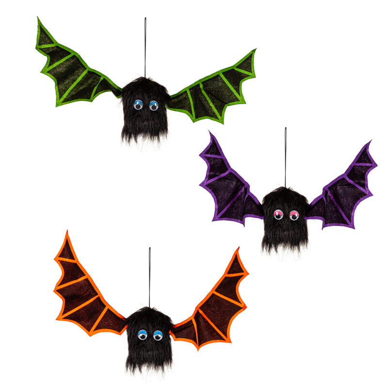 Animated Shaking Bats with Sound Hanging Décor, 3 Asst,401183mbl