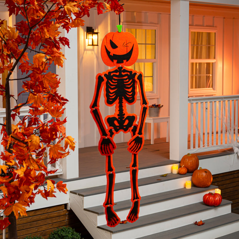 Posable Trick or Treat Halloween Skeleton Hanging Décor,401259a