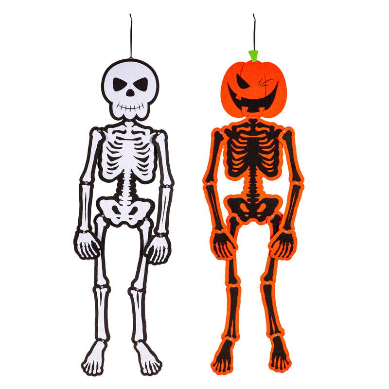 Posable Trick or Treat Halloween Skeleton Hanging Décor,401259a