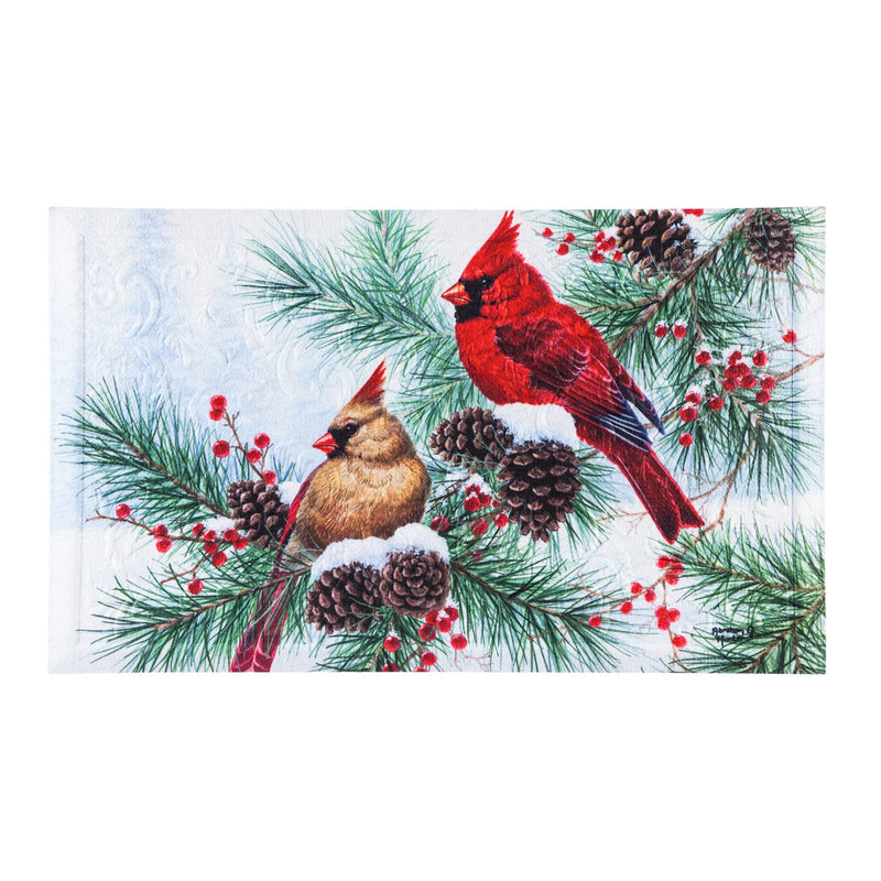 Tis the Season Cardinals Embossed Floor Mat,41em2493