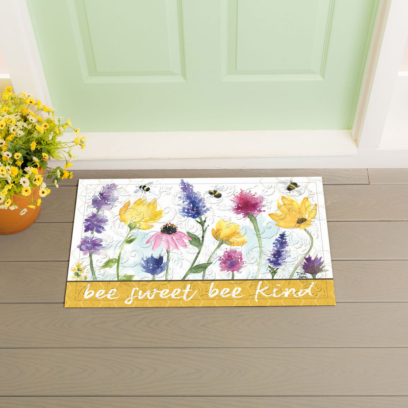 Bee Sweet Bee Kind Embossed Floor Mat,41em2583