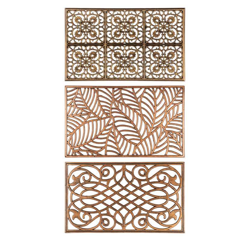 Grand Metallic Brush Ornate Rubber Grate Mat,41r2793