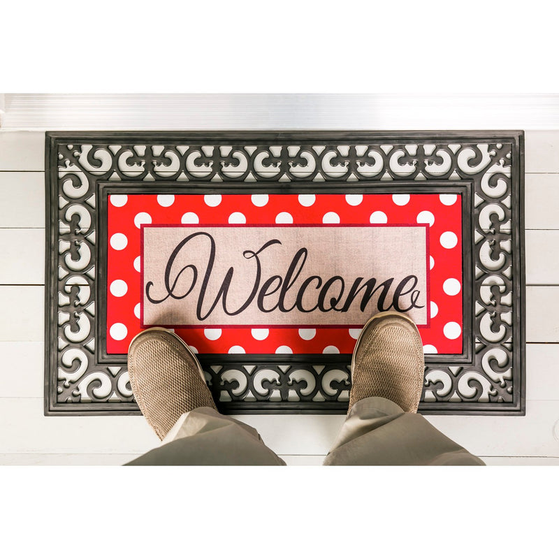 Polka-Dot Welcome Sassafras Switch Mat