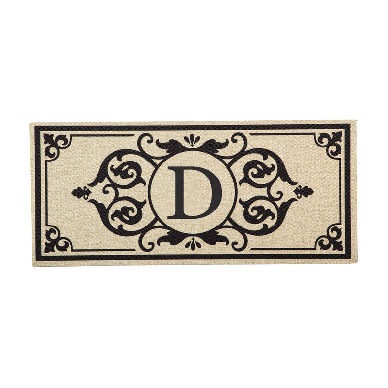 Cambridge Monogram Burlap Sassafras Switch Mat, Letter D