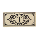 Cambridge Monogram Burlap Sassafras Switch Mat, Letter T