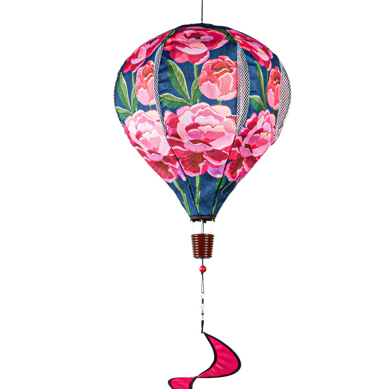 Peony Garden Welcome Burlap Balloon Spinner,45bb586