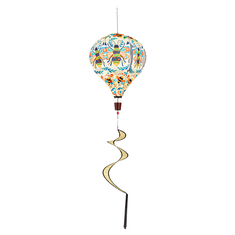 Patterned Bee Burlap Balloon Spinner,45bb589