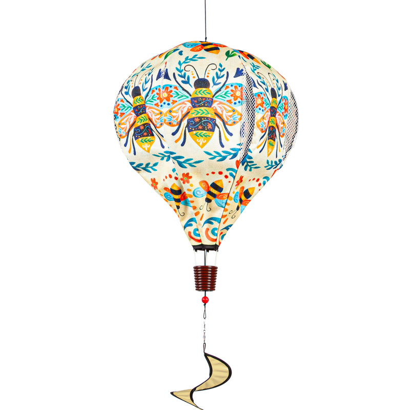 Patterned Bee Burlap Balloon Spinner,45bb589