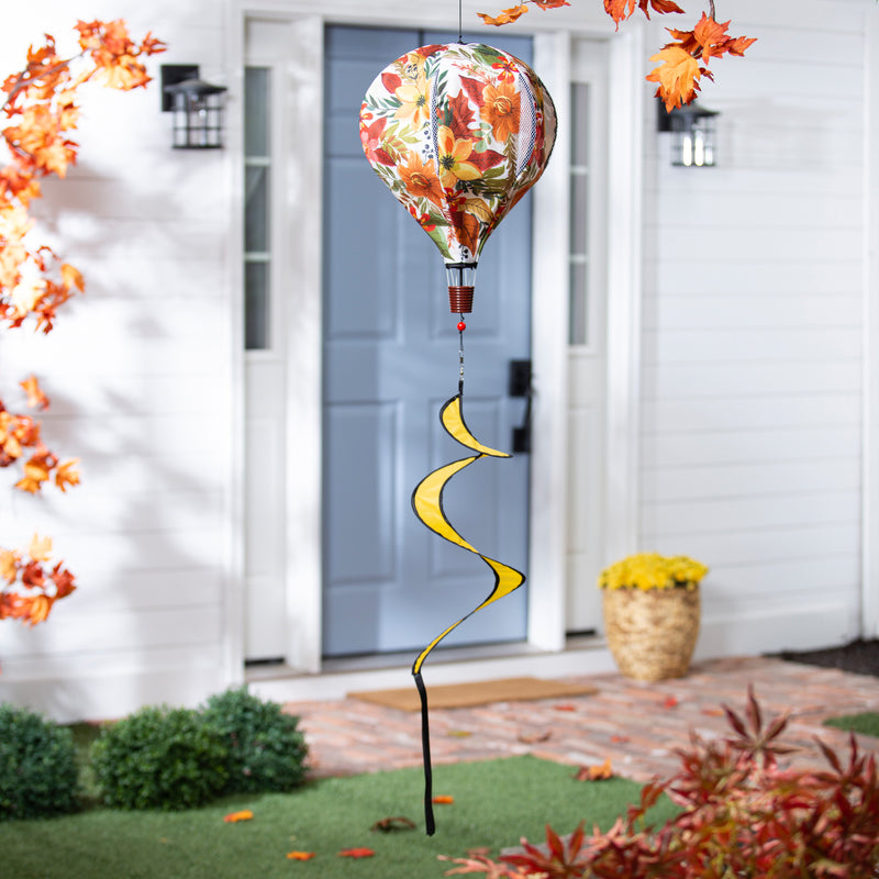 Autumn Floral Welcome Burlap Balloon Spinner,45bb650