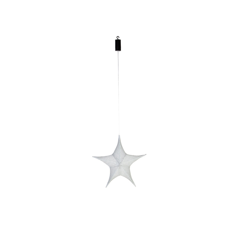 Lighted Fabric Star, Small, Silver,45st377bl