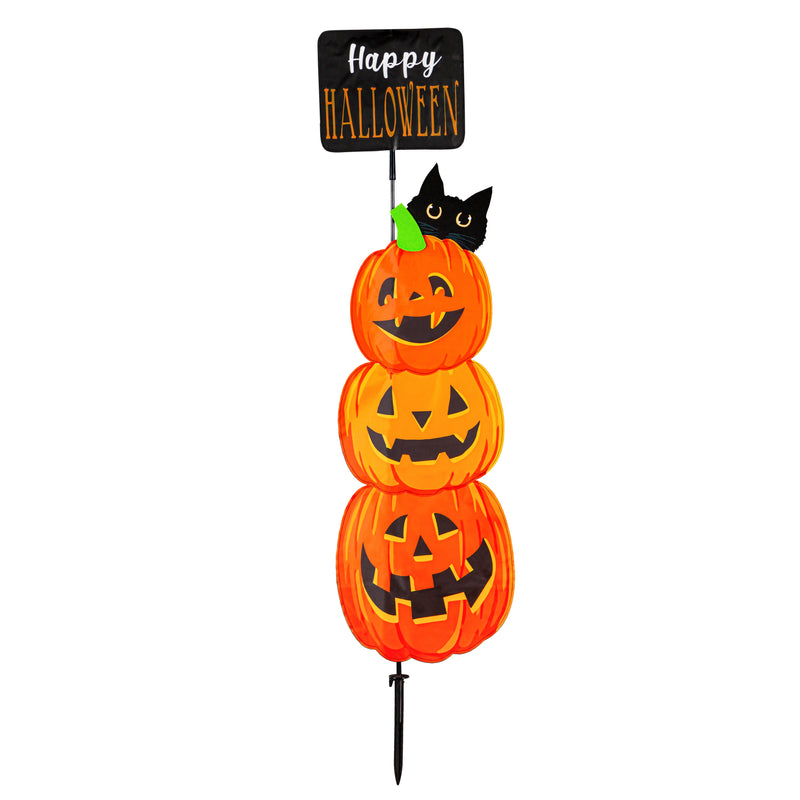 Halloween Sign Trio Fabric Stake, 3 Asst,47fs059