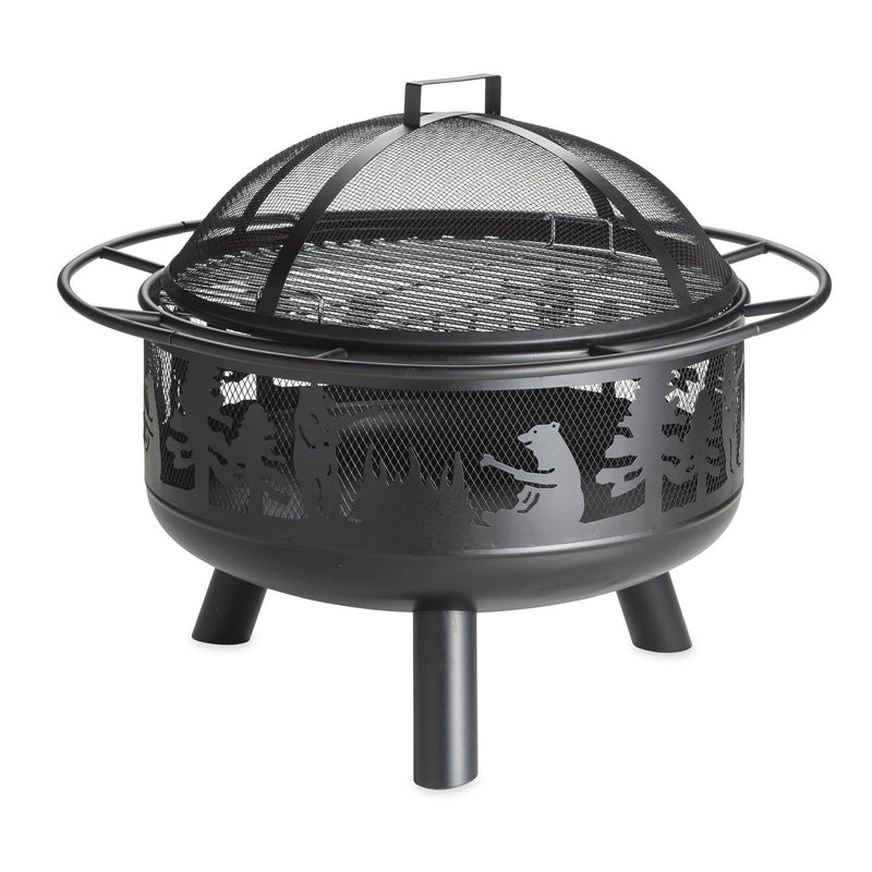 Bear Camp Fire Pit With Domed Spark Guard,47m2701