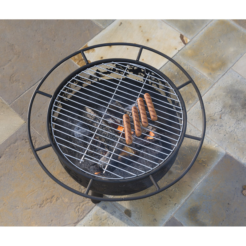 Woodland Animals Wood Burning Fire Pit - Black,47m2702