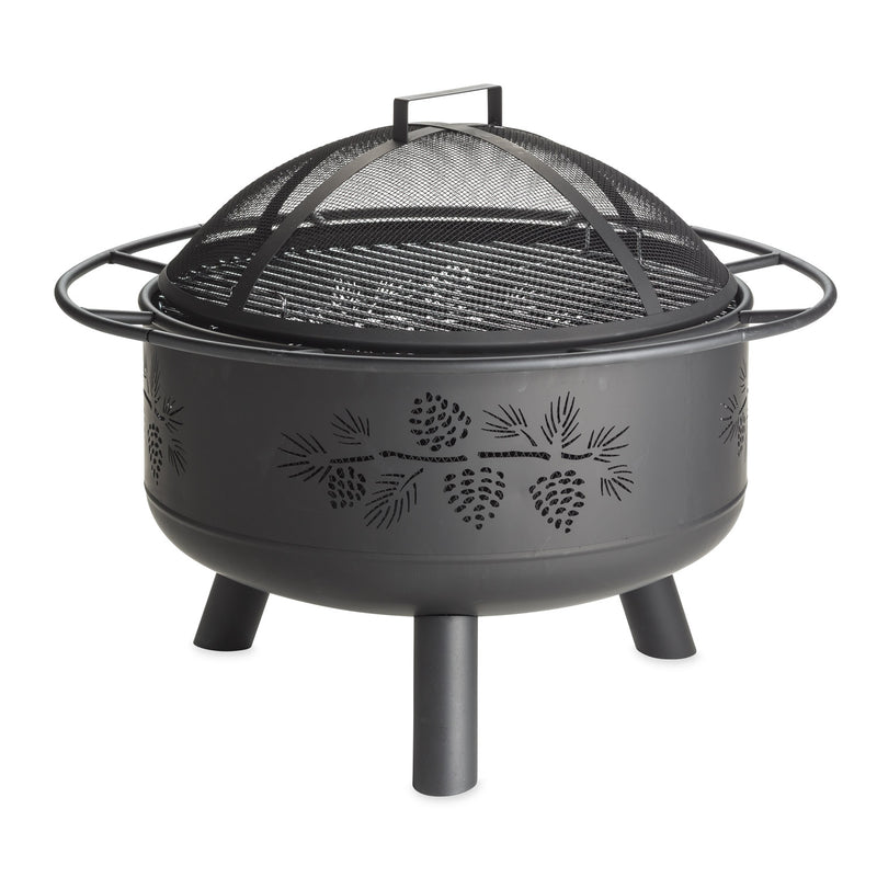 Pine Cone Wood Burning Fire Pit - Black,47m2704