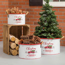 Red Truck Christmas Trees Metal Planter, Set of 3,47m2719