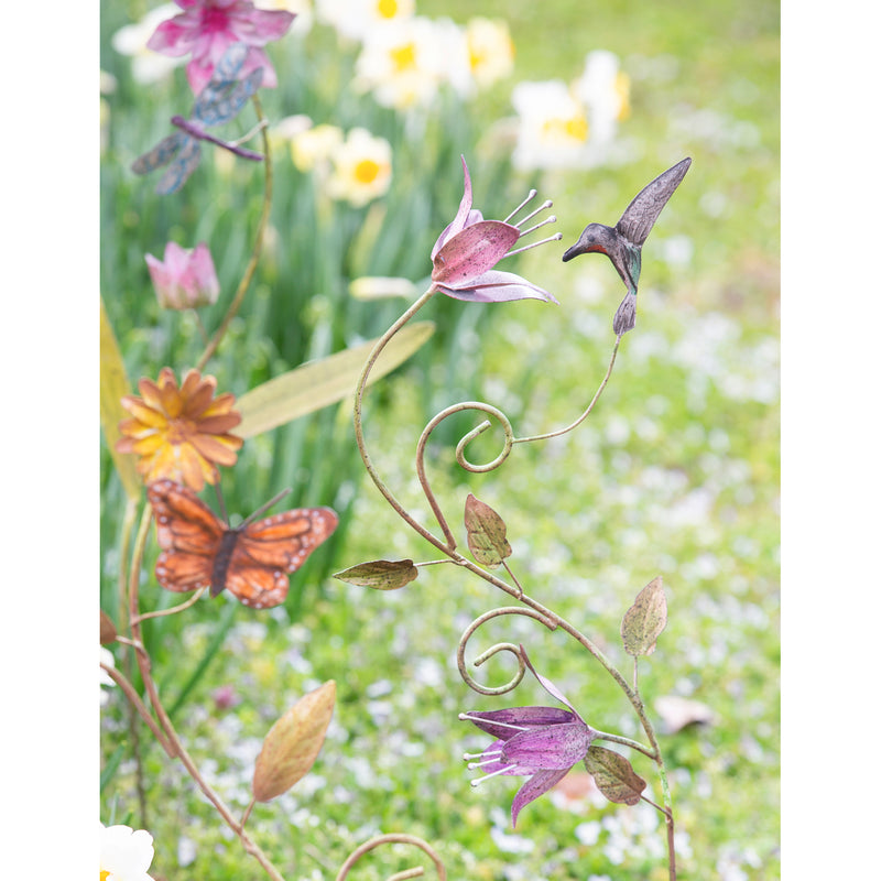 32"H Artisan Butterfly/Dragonfly and Florals Garden Stake, 3 ASST.,47m2947