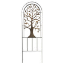 Metal Arched Garden Trellis with Tree of Life Design - Antique Copper,47m3011