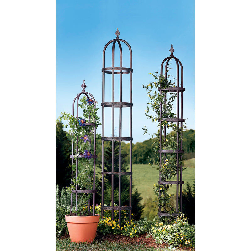 5' Powder-Coated Steel Garden Obelisk Bronze,47m3014