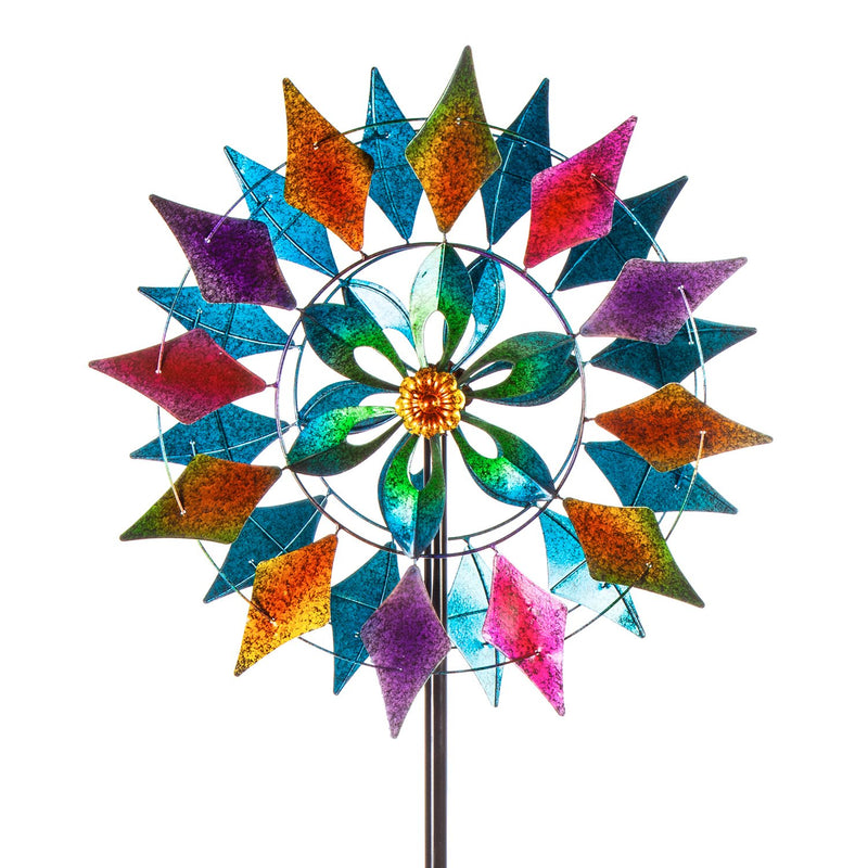 75"H Wind Spinner, Diamond Circle,24"x10.04"x75"inches