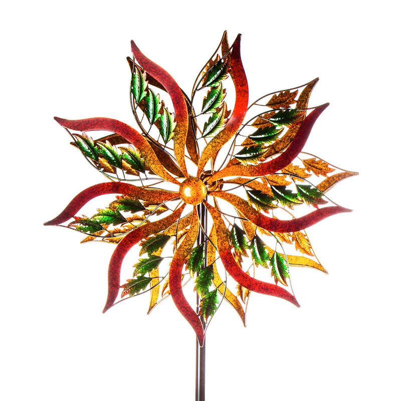 75"H Wind Spinner, Blooming Leaves,23.62"x9.84"x75"inches