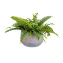 Set of 3 Distressed Light Periwinkle Embossed Planter, 11.75"x11.75"x7.25"inches