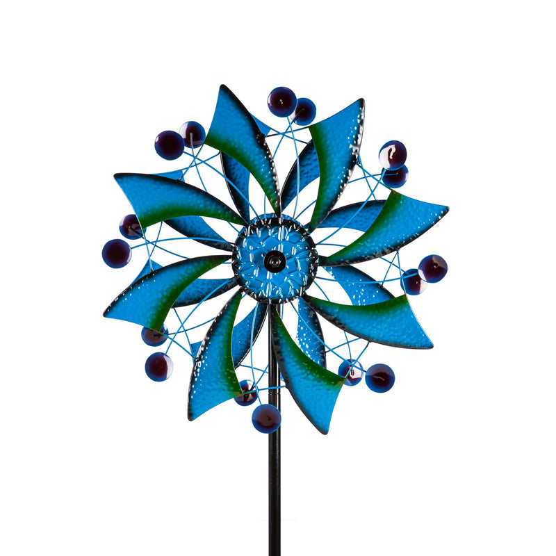 75"H Wind Spinner, Cobalt Peaks,24"x10.25"x75"inches