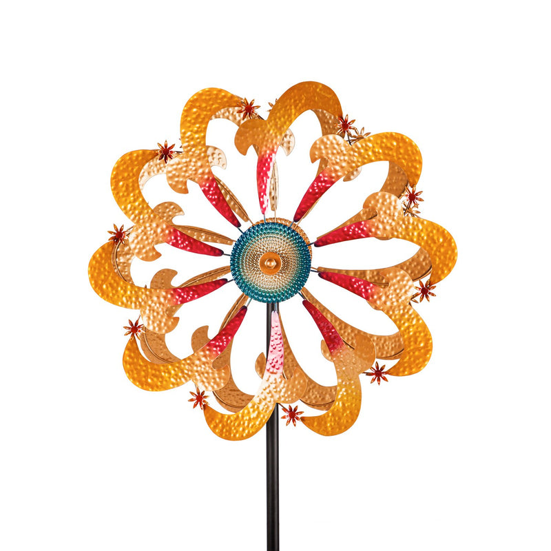 75"H Wind Spinner, Sunburst with Hammered Finish,24"x10.25"x75"inches