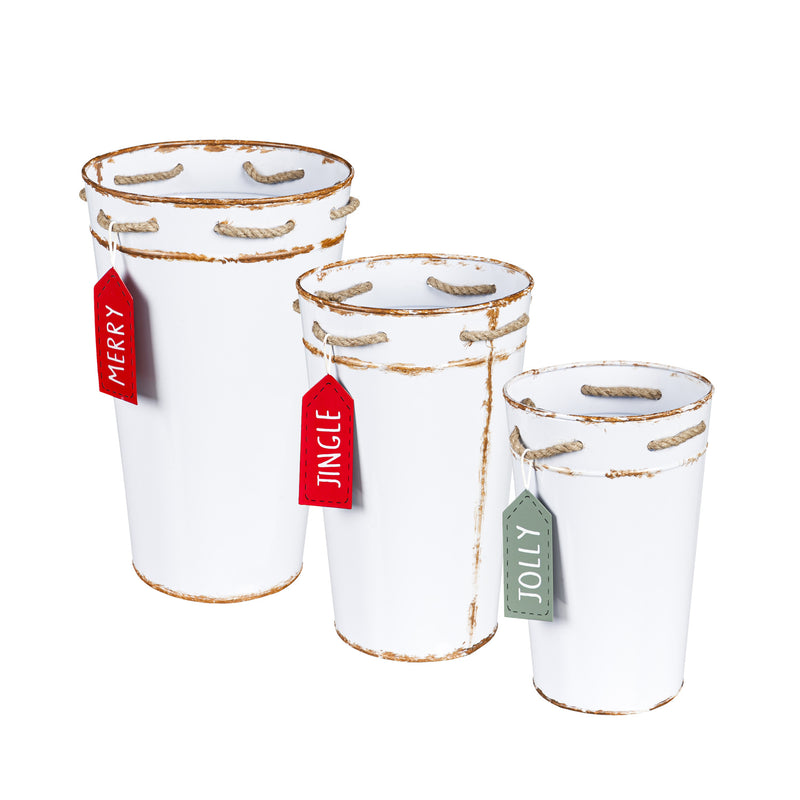 French Bucket with Holiday Tag on Robe, Set of 3,47m4167