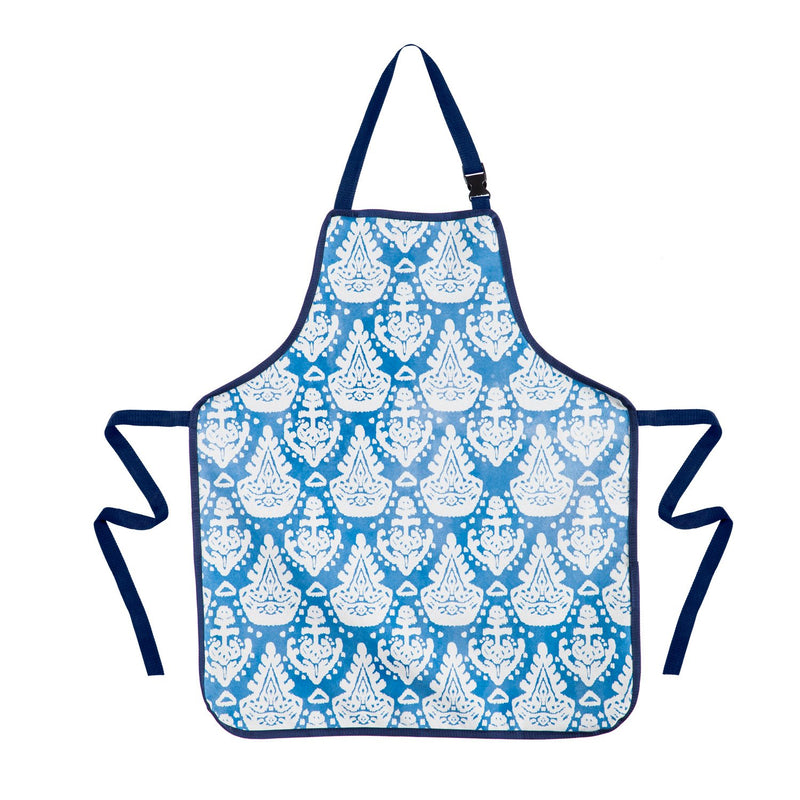 Double Sided Apron, Backyard Oasis, Blue,4ap7020ds