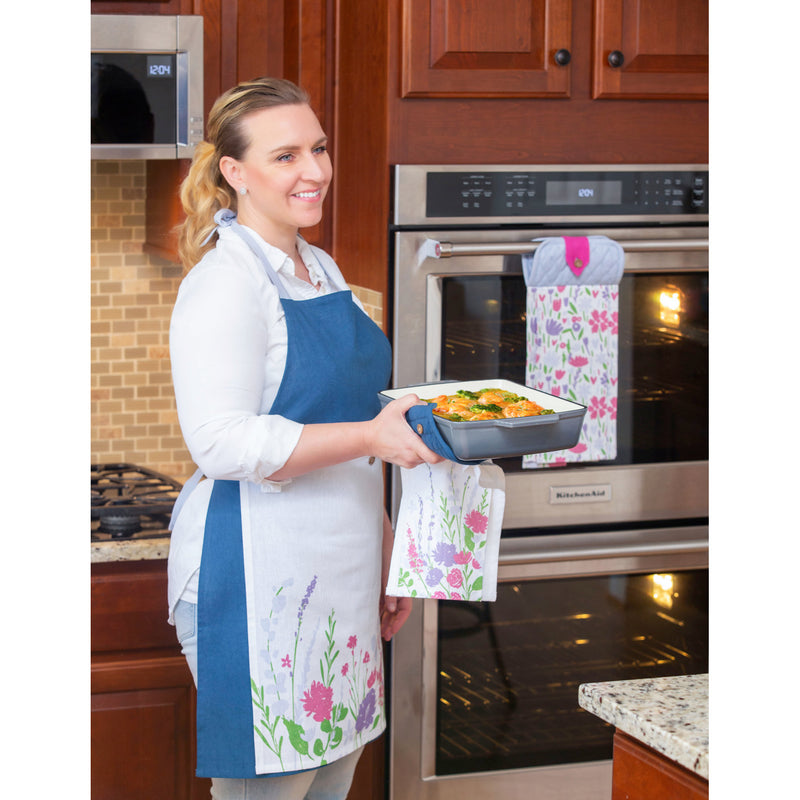 Cotton Apron with Removeable Towel, Cottage Charm,4apt7963