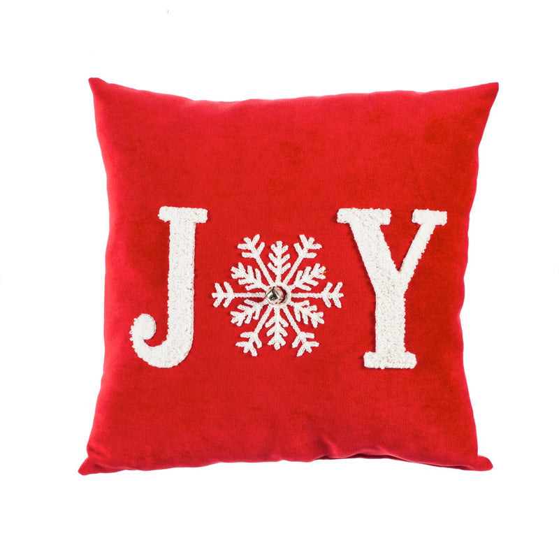 Snowflake Square Pillow: JOY,4p1420