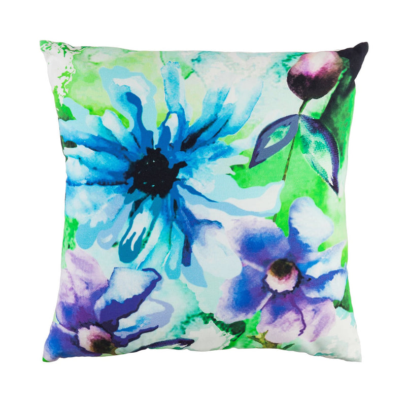 Blue Floral Decorative Pillow,4p20917