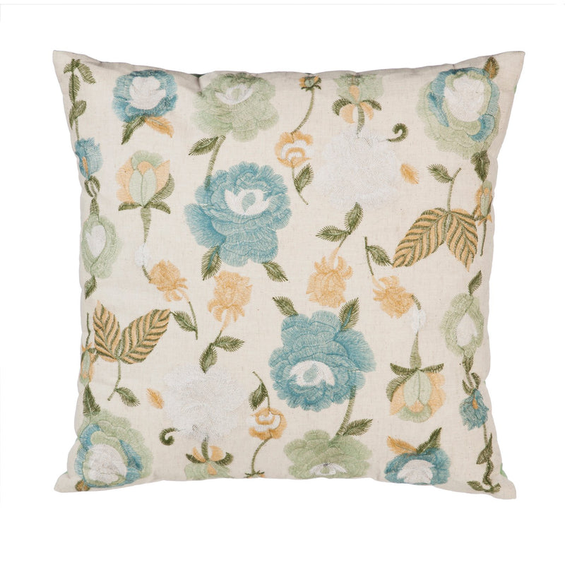 Cream Pillow with Mixed Florals,4p4018