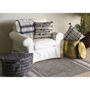 Woven Braided Black & Cream Indoor/Outdoor Decorative Pillow, 18"x18",4p4969