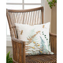 Embroidered Fern Dragonfly Decorative Pillow,4p4975