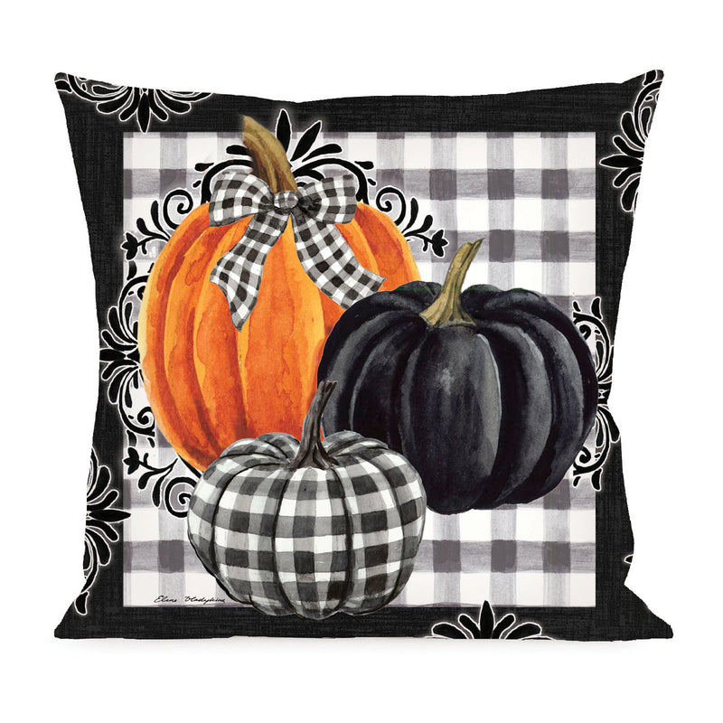 Pumpkin Check Interchangeable Pillow Cover,4plc417