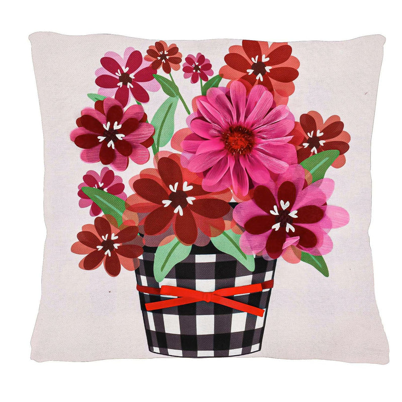 Buffalo Check Flower Pot Interchangeable Pillow Cover,4plc427bl