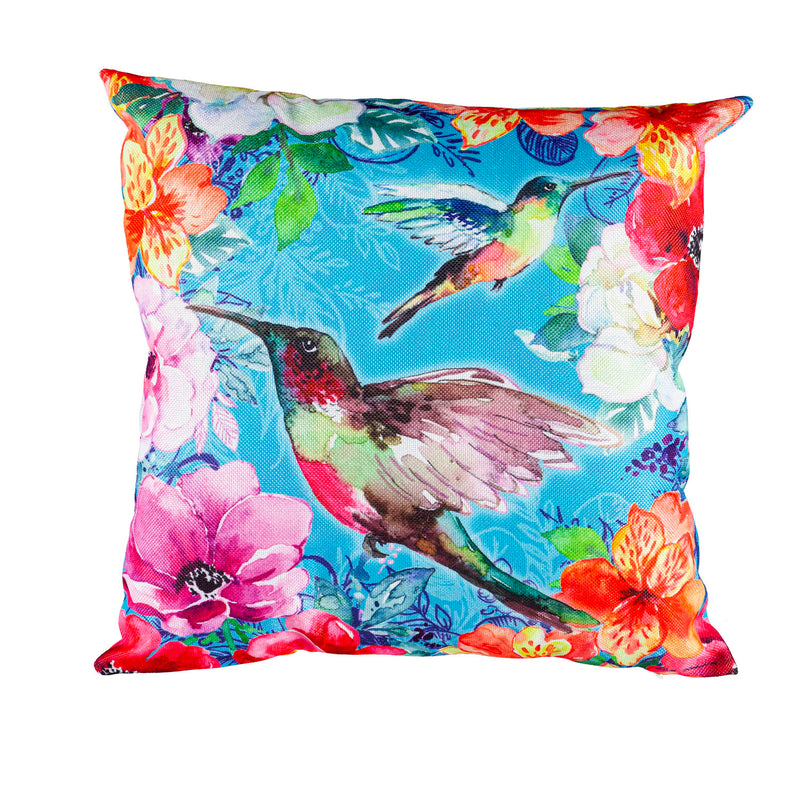 Bright Flowers and Hummingbirds Interchangeable Pillow Cover,4plc435