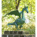 Green Dragon Statue with Solar Pearl, 20.5"x19.5"x23.75"inches
