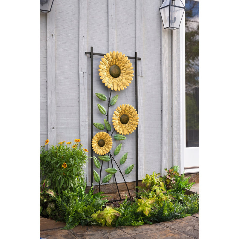 Sunflower Garden Metal Trellis,54873