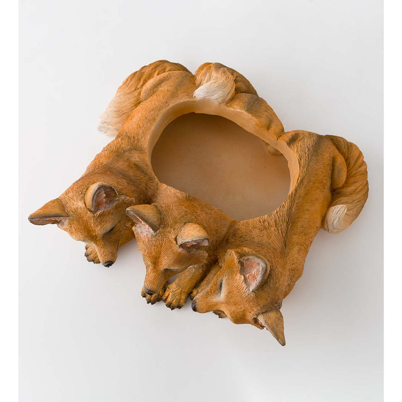 Trio of Foxes Planter, 12.01"x10.63"x5.91"inches