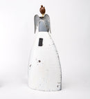 Indoor/Outdoor Metal Angel With Lighted Snowflake, 13.75"x7.5"x28.5"inches