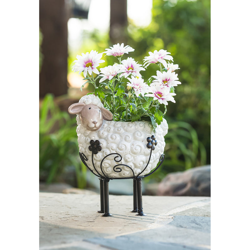 Sheep Planter Pot with Decorative Stand,55968