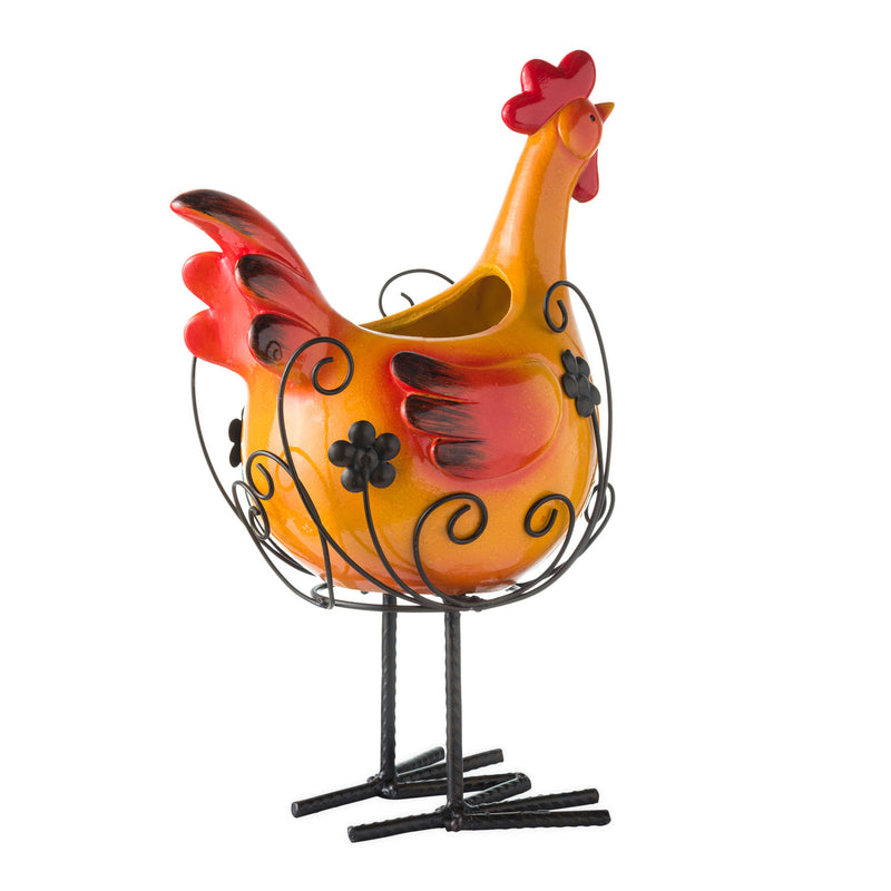 Rooster Planter Pot with Decorative Stand,55969