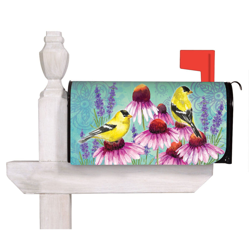 Bright Flowers and Finches Mailbox Cover,56786