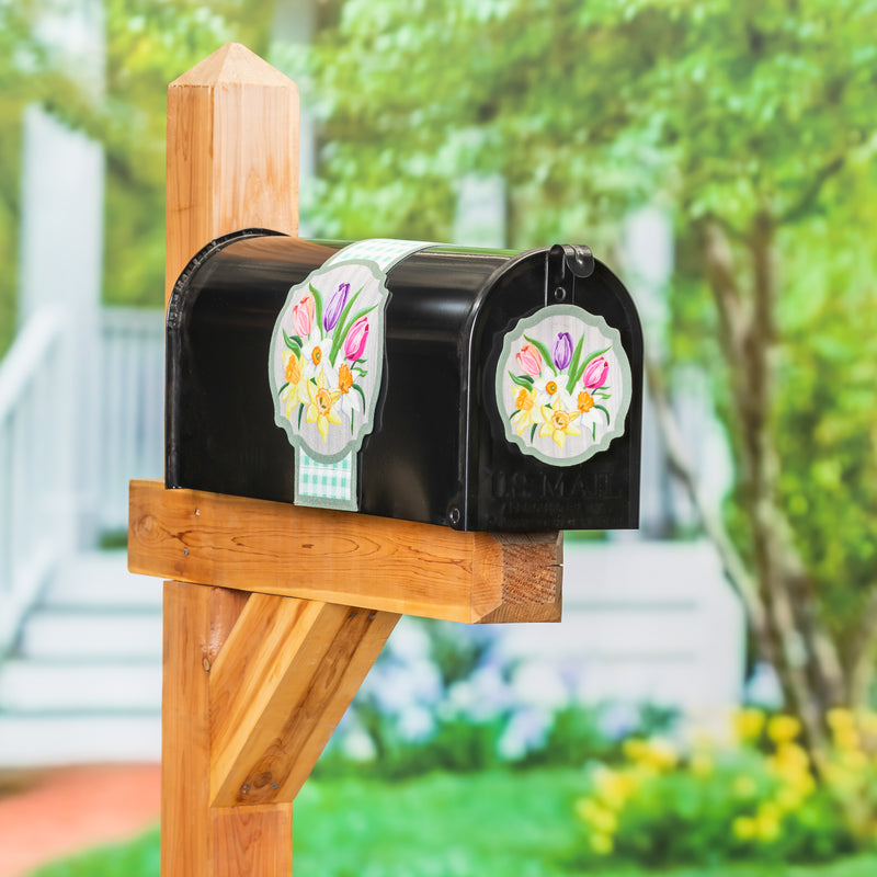 Easter Blessings Mailbox Saddle with Magnetic Mailbox Door Décor Set,56835s