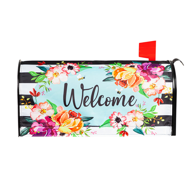 Stripes and Flowers Mailbox Cover,56844