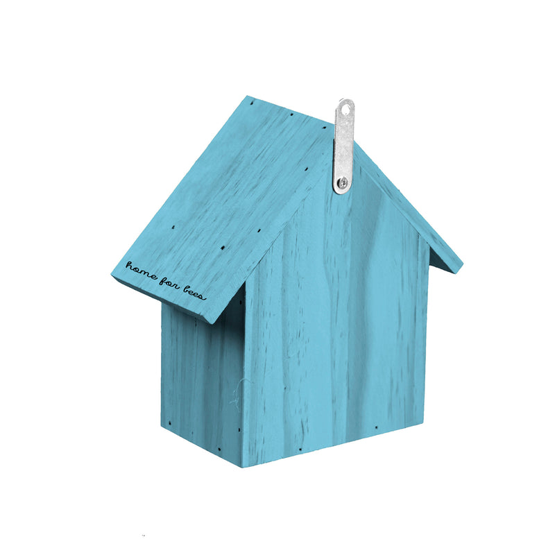 Natural Wood Home for the Bees Habitat, Blue,5bh216