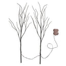 Indoor/Outdoor Lighted Halloween Black Branches with 100 Orange LEDs, Set of 2,65j46